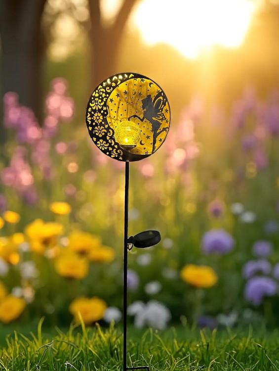 LED Solar Lampe Metall als Gartenstecker mit 1 LED 19x6x83.5cm