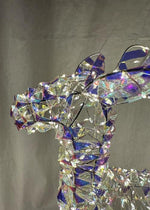 LED Rentier Candy Outdoor aus Metall mit 720 Micro LED Farbige PET Streifen