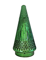 LED Tanne aus Glas grün antique mercury 10x10x20cm