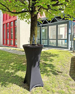 Stehtisch Stretch Husse Schwarz 120cm Höhe Durchmesser 60-65cm