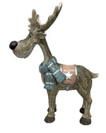 Deko Rentier mit Schal aus Polyresin