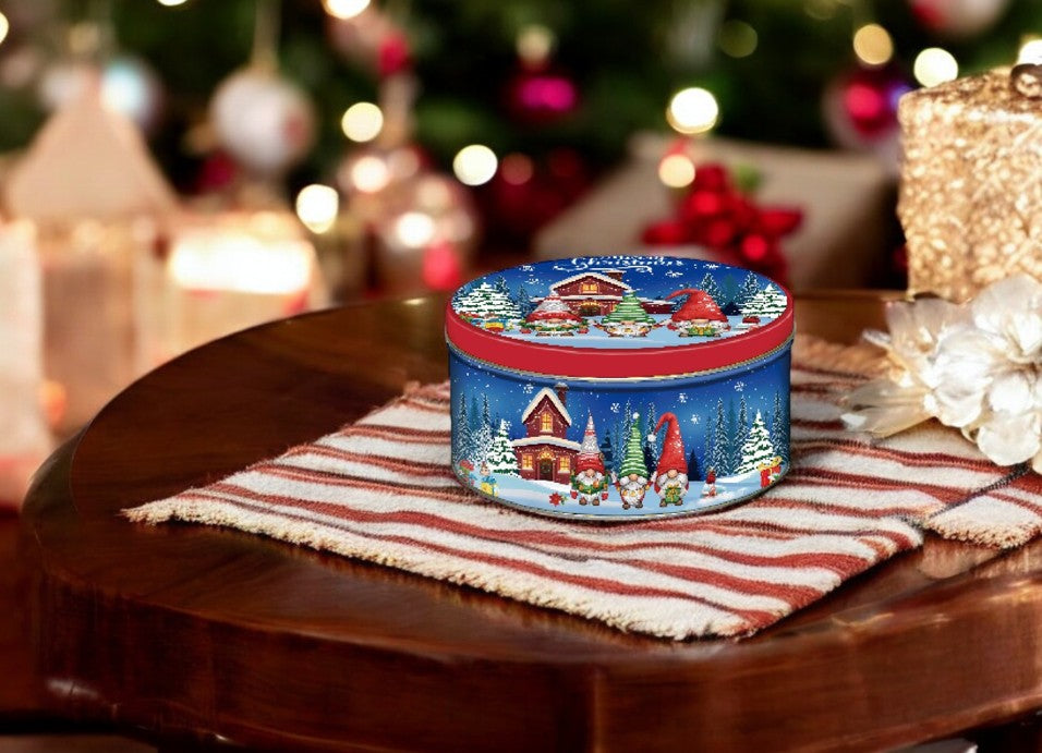 Guetzlidosen 3er Set rund mit XMAS Motiv Wichtel Weissblech