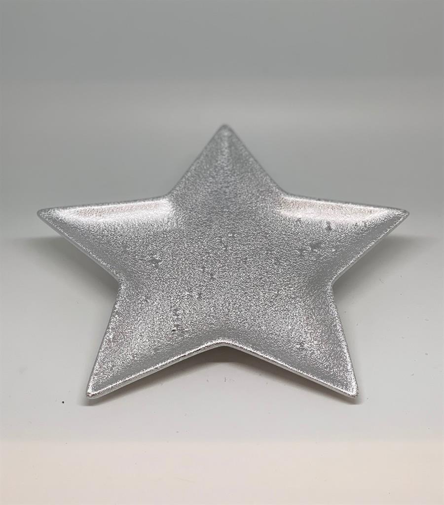 Deko Schale Stern 
aus Keramik
Farbe: Silber
D:24cm x H:2cm