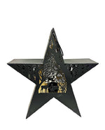 Stern Forest mit Henkel aus Metall Schwarz gold mit Einsatz für Kerzen