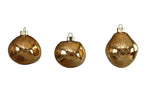 Weihnachtskugel Glas organic 3er Set gold mercury D8-9cm