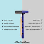 Rasierhobel aus 100% Olivenholz und Metall inkl. Jutebeutel zur Aufbewahrung