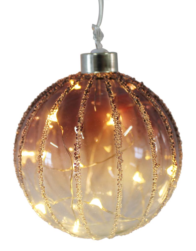 LED Glas Kugel Ornament D:10cm
mit 10 LED
