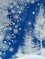 Deko Fensterfolie selbstklebend 2 Sticker Schneeflocken und Bäume Höhe 36cm