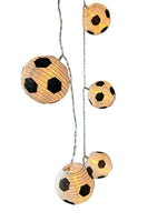 LED Solar Lampion Kette mit 10 LED Fussball, L: 180cm+ Anschlusskabel 100cm, Outdoor