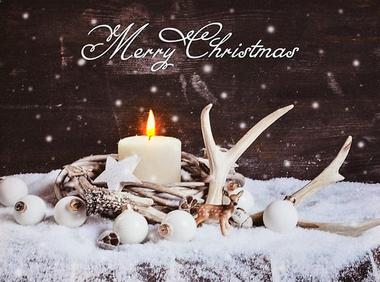 LED Bild aus Canvas Motiv: Kerze mit Hirschgeweih
1 LED