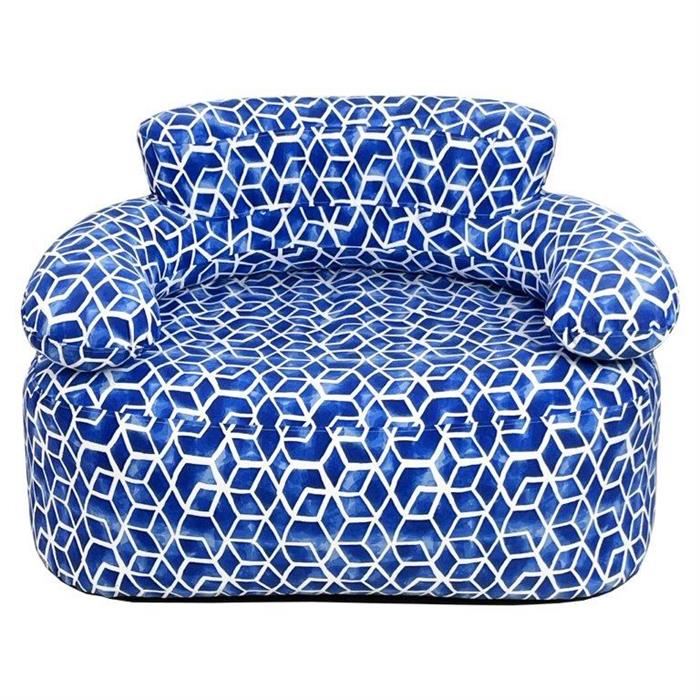 Sofa aufblasbar 105x88x72cm Farbe Design: Blau weiss Wetterfest und UV-Resistent