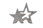 Stern Doppel aus Keramik, 
Design: Silber gehämmert,
L:3cm x B:21cm x H:16cm