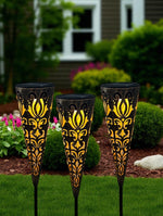 LED Solar Leuchte Metall konisch mit 1 LED zum Stecken 8x8x39cm