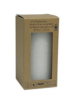 Candela a LED in cera bianca rustica con fiamma mobile
 P:7,5 cm - A:15 cm