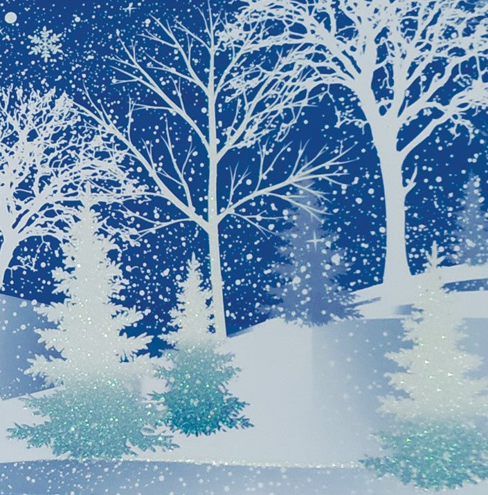 Deko Fensterfolie selbstklebend Winterlandschaft Breite 52cm Höhe 21cm