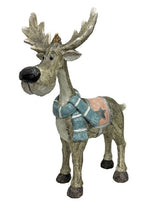 Deko Rentier mit Schal aus Polyresin