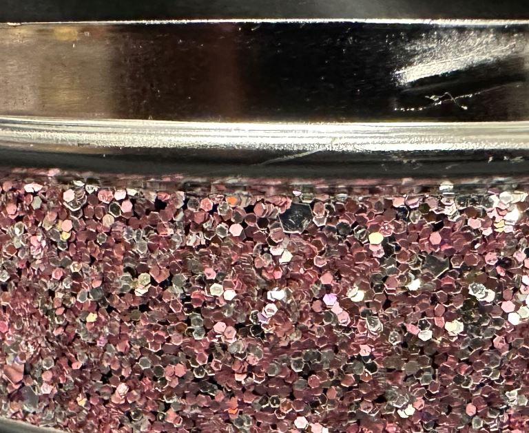 Schleuder-Aschenbecher rosa Crystal D:11 H:10cm Metall verchromt