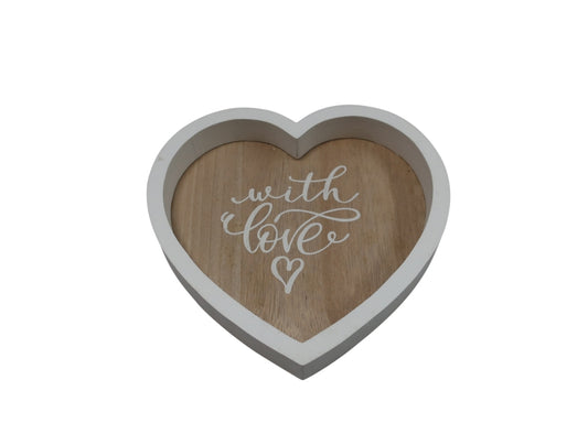 Tablett aus Holz Herzförmig D:18cm
Farbe: Braun/Weiss
D:18cm H:2.5cm