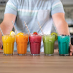 Trinkhalme Glas 6er Set 5 Trinkhalme plus Reinigungsbürste Länge 23cm