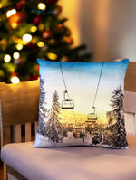Kissen Sesselbahn in Winterlandschaft Digitaldruck einseitig