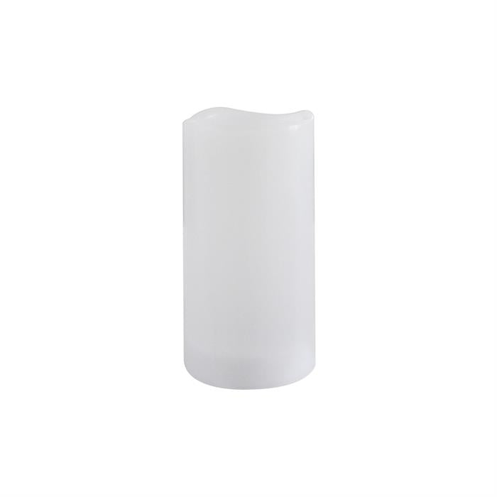 LED Solar Kerze Kunststoff 
Outdoor wasserdicht IP44 
D:7.5cm - H:14.5cm 
Farbe weiss