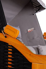 Strandkorb "Ostsee" gestreift royal grau