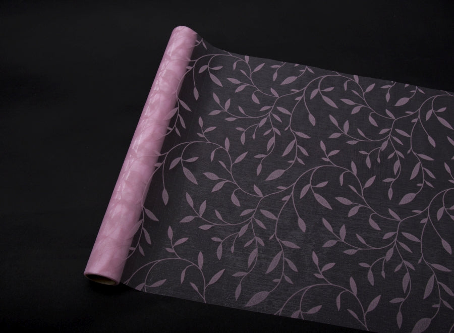 Dekostoff "Organza" - pink mit geflocktem Blätterdruck
36cm x 300cm - gerollt