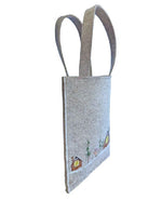 Tasche Xmas aus Filz in Grau mit Weihnachtsmotiv