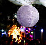 LED Solar Outdoor Lampion 
mit 1 LED D:25cm 
Farbe: Violett 
Warm weisses Licht