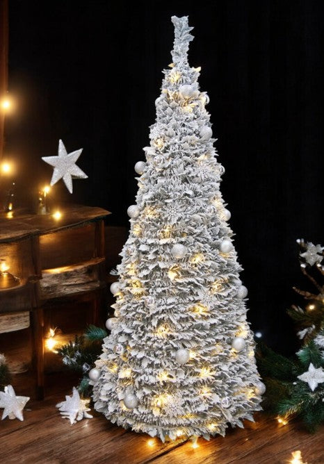 LED künstlicher Tannenbaum Schnee Pop-up-tree Höhe180cm mit 150 LED D:71cm