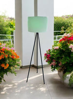 LED Solar Stehleuchte mit 3 Fuss Stativ runder Lampenschirm D38cm x H144cm