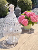 Laterne aus Bambus mit Glaseinsatz und Kordel