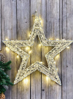 LED Stern weiss Outdoor aus Metall mit 500 LED Micro Light Grösse 8x50x50cm