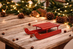 Deko Schlitten rot aus Holz