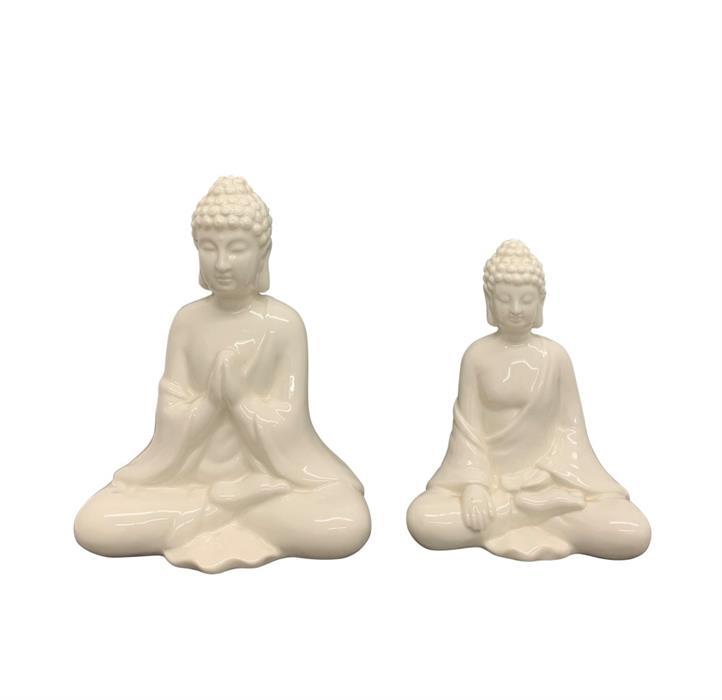 Buddha aus Porzellan H:21cm
Farbe: Weiss
L:16.5cm B:10.8cm H:21cm