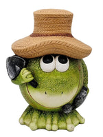 Deko Frosch 
mit Hut und Schaufel 
23 x26 x33.5cm