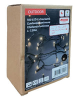 LED Outdoor Lichterkette 100 LED
warm weisses Licht 
Länge 7.5m