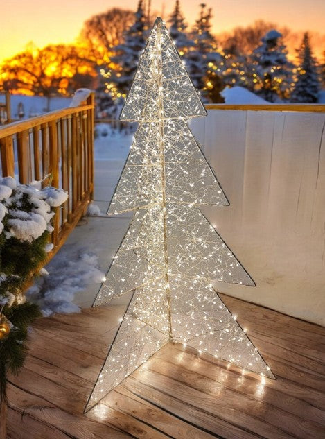 LED Tannenbaum Outdoor aus Metall mit 300LED Micro LED Lichterkette und Metalldraht
