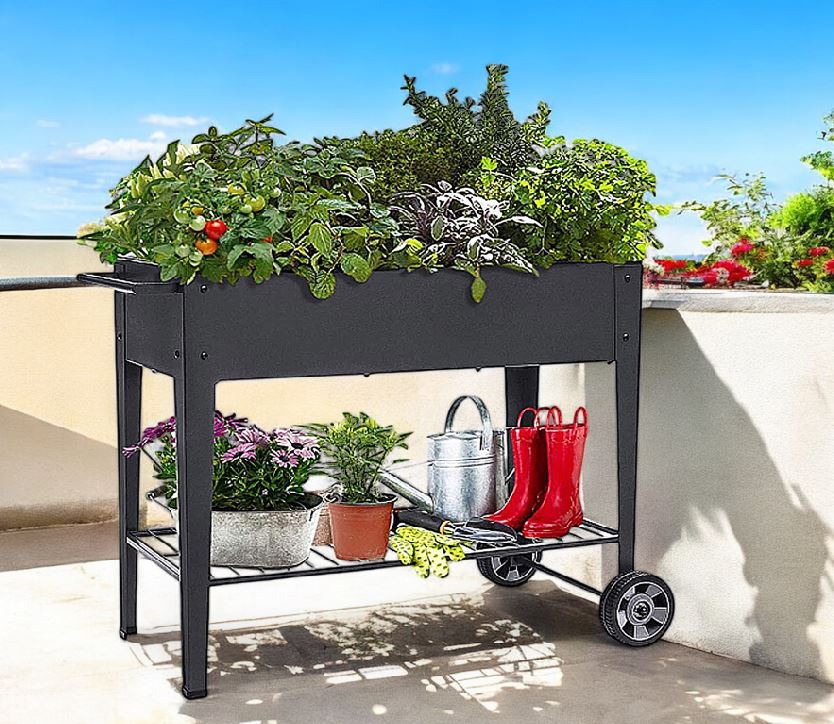 Hochbeet aus Metall L40cm x B95cm x H80cm in anthrazit