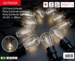 LED Outdoor "Party" Girlande 
mit 10 LED Länge 450cm
warm weisses Licht
