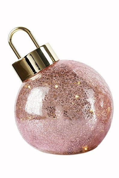 LED Glas Kugel rosa zum Auftstellen Kugel D:12cm