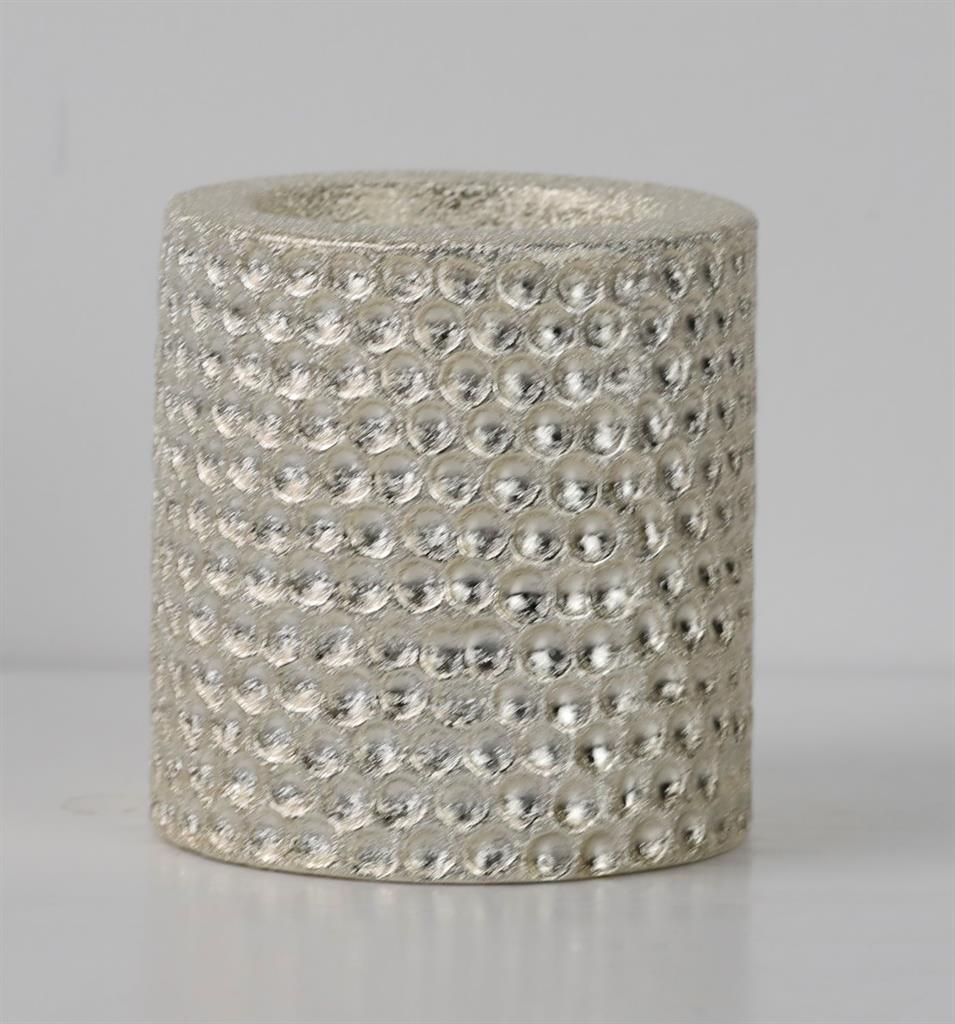 Teelichthalter aus Keramik
Design: gehämmertes Gold
D:7cm x H:7cm