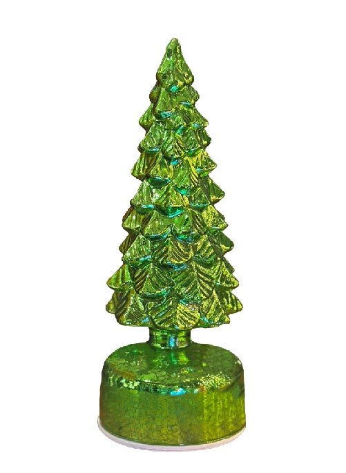 LED Glas Deko Tannbaum grün rotierend mit 15 LED