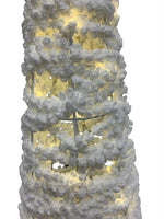LED Baum  aus Metall 
mit 20 LED mit Watte beflockt
Farbe: Weiss
D:15cm H:60cm