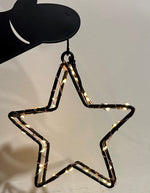 LED Wichtel Santa Outdoor aus Metall mit leuchtendem Stern mit 44 LED H45cm