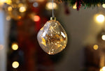 LED Glas Kugel organisch amber, transparent mit 10 LED D12cm