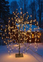 LED Weidenbaum Outdoor mit 420 LED Höhe 150cm Farbe: Braun Warm weisses Licht