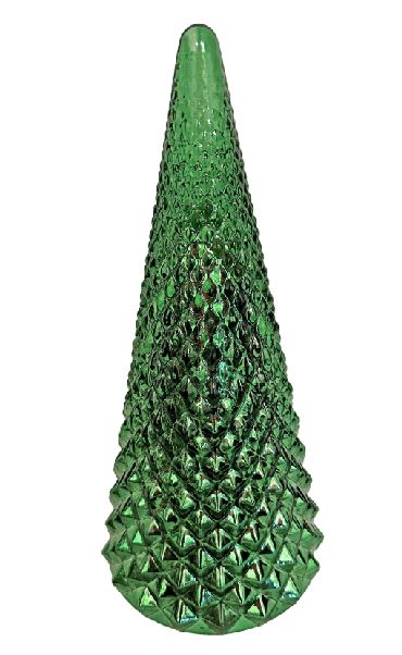 LED Tanne aus Glas grün antique mercury 16x16x36cm