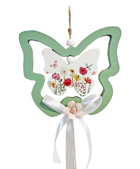 Deko Hänger Schmetterling aus Holz T0.9cm x B13cm x L76cm
