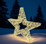 LED Stern Outdoor Metall mit 2000 LED Farbe: Silber D: 120cm - T:16cm